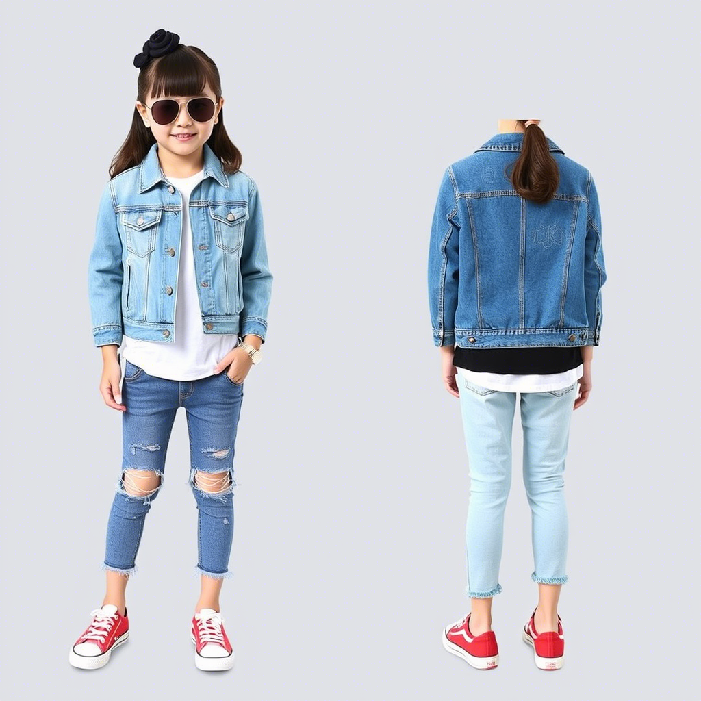 Kids fashion wholesale: trendy denim jackets and jeans sets