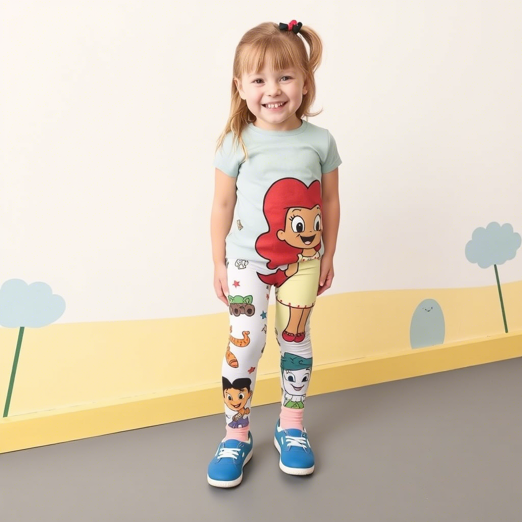Kids jeggings with cartoon characters for a fun and playful look
