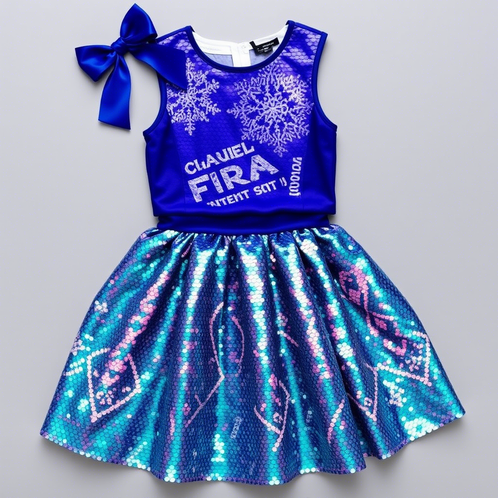 Kids sequin skirt and top set for festive party outfit