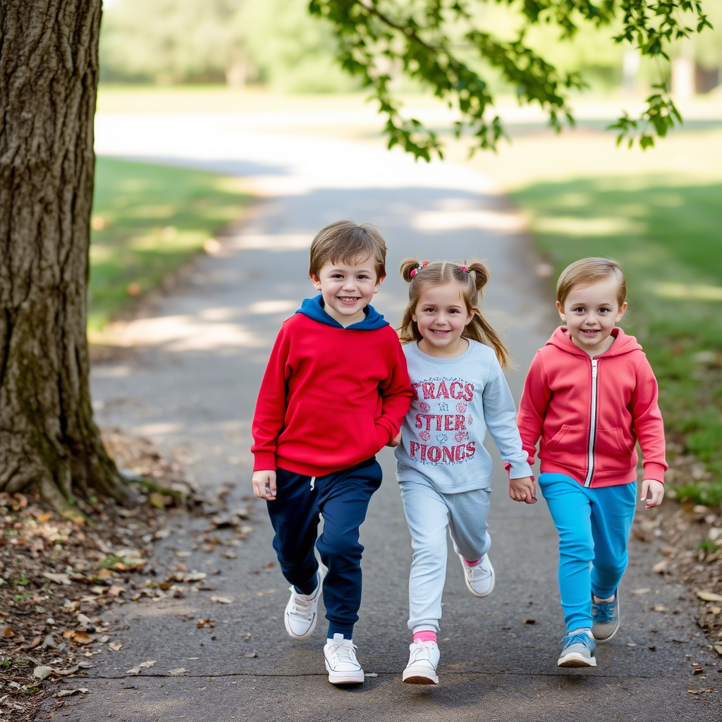 Kids wearing comfortable jogger pants for a fun outing