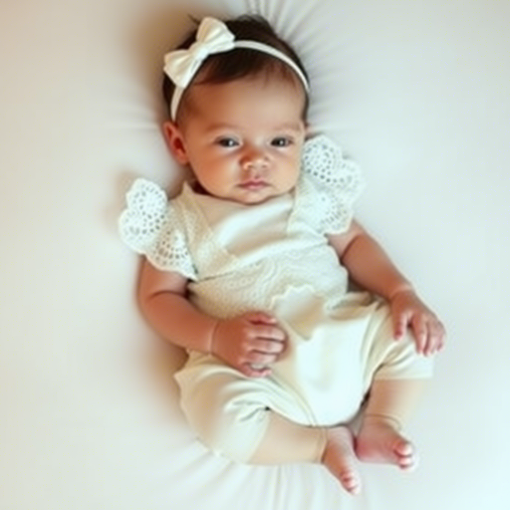 Lezonkids adorable newborn outfit with lace details for elegant newborn pictures