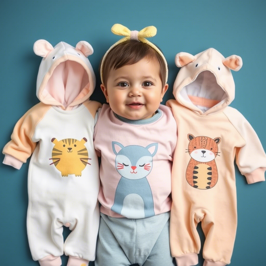 Lezonkids personalized baby clothes with cute animal designs and pastel colors