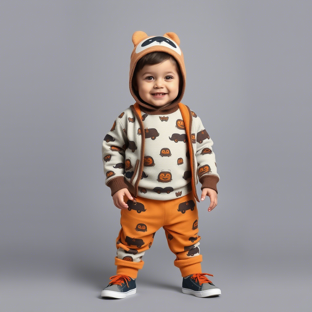 Little boy wearing adorable wholesale toddler clothing set smiling