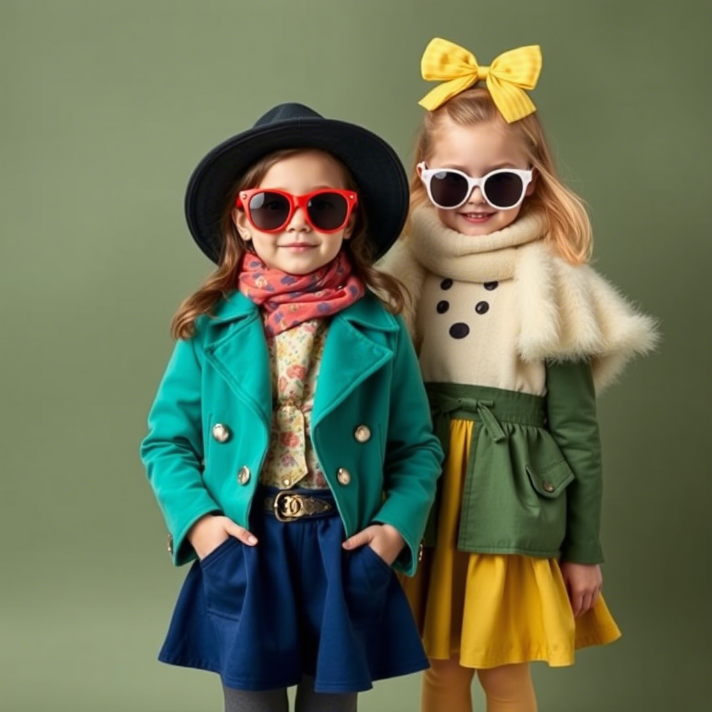 Little fashionistas wearing designer children’s wear