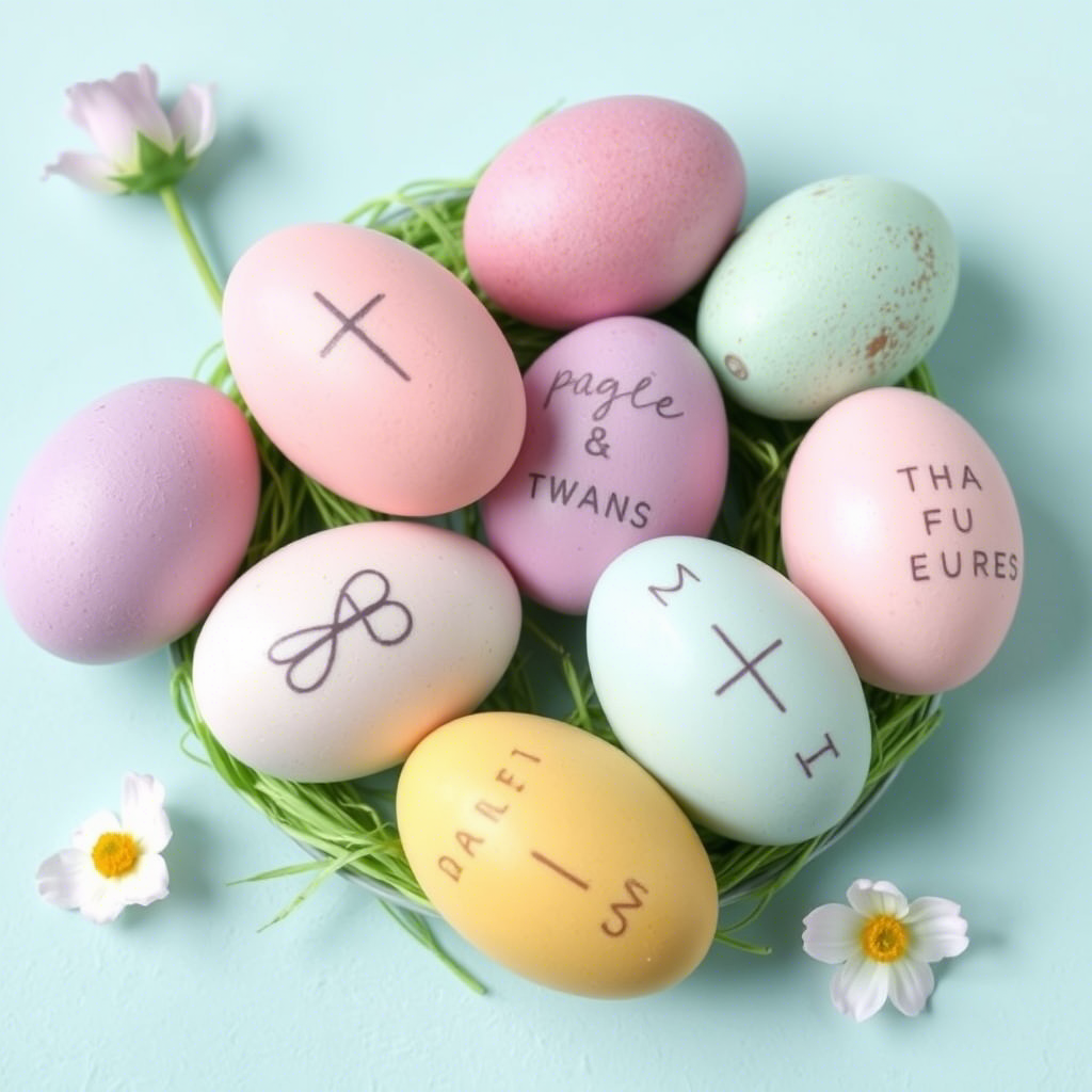 Pastel colored Easter eggs with hidden symbolic meanings