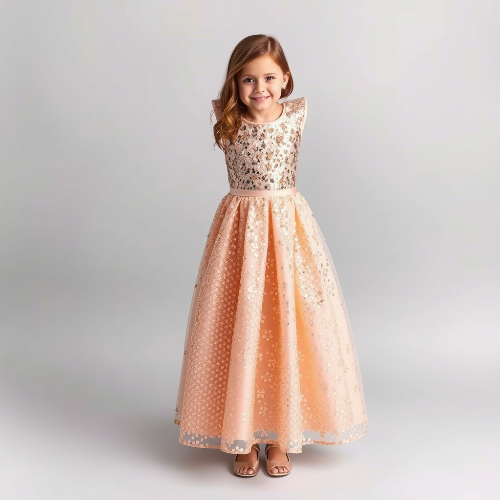 Shimmering party dress with sequins for a young girl’s special day