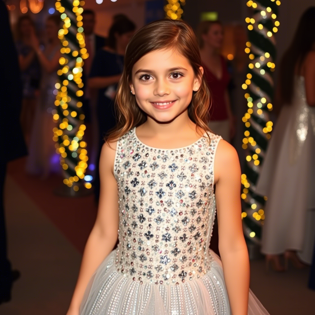 Shimmering sequin dress on a girl at a festive celebration