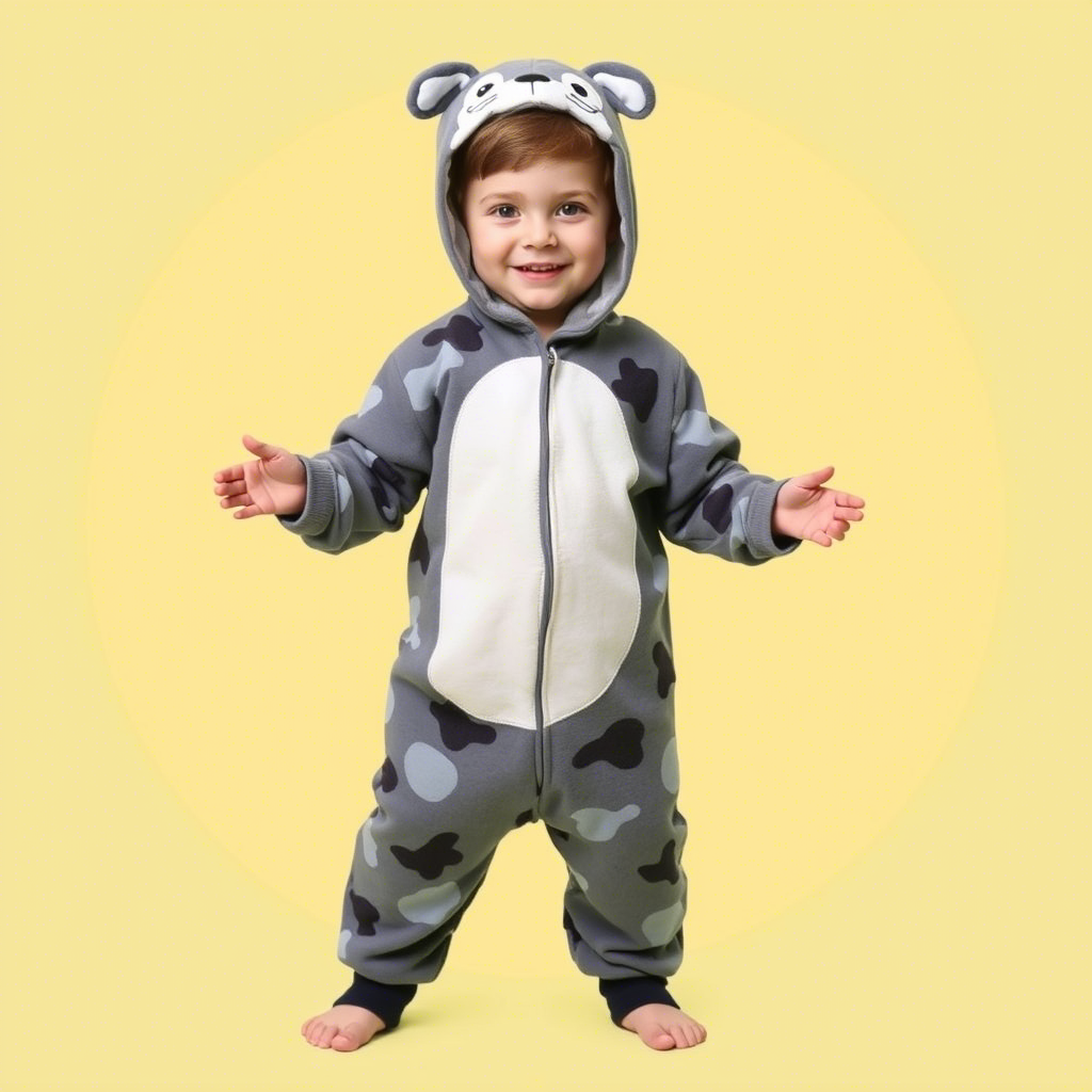 Soft boys’ onesie pajamas with fun animal designs