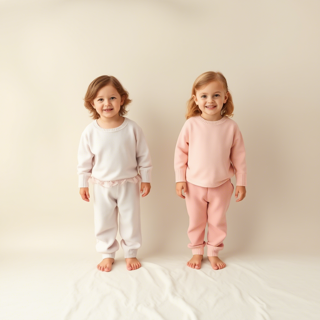 Soft pastel colored kids loungewear for clothing vendors