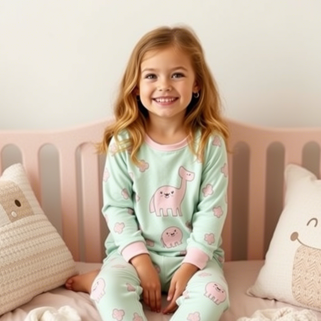 Soft pastel colored sleepwear for kids with fun designs