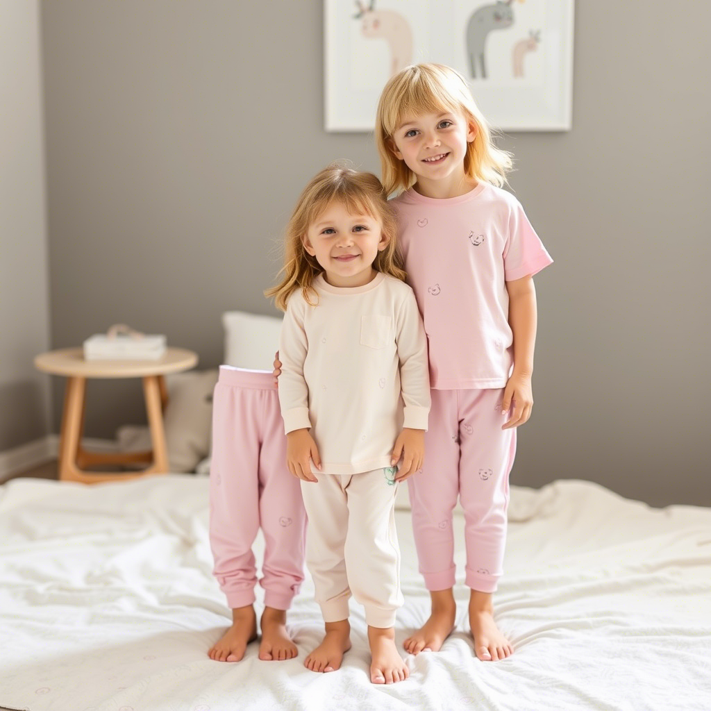 Soft pastel colored sleepwear for kids with fun designs