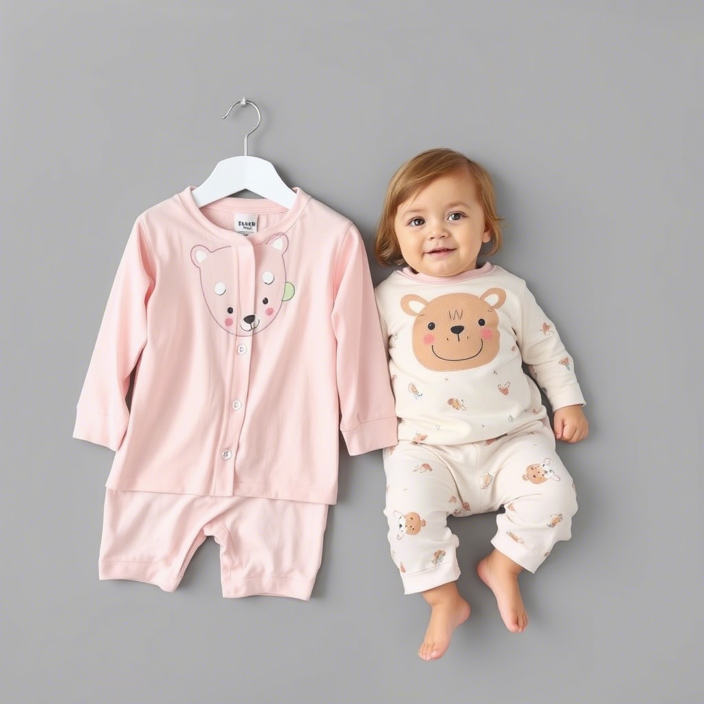 Soft pastel colored sleepwear for toddlers with animal designs