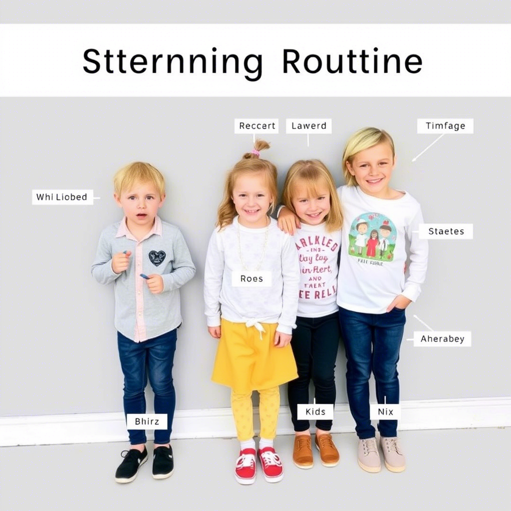 Streamlined morning routine with labeled kid’s outfits