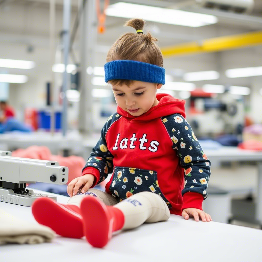 Toddler clothing factory producing vibrant customized apparel