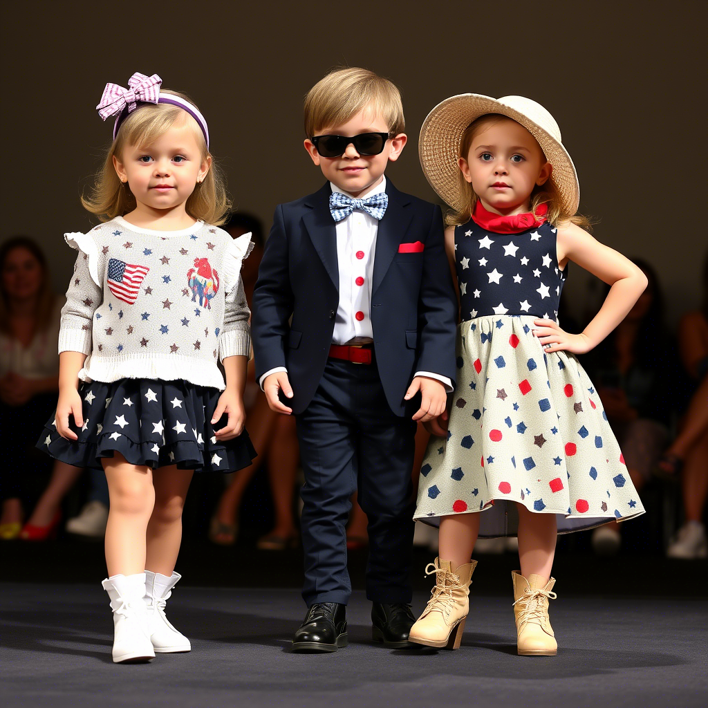 Toddler fashion show with American designed outfits