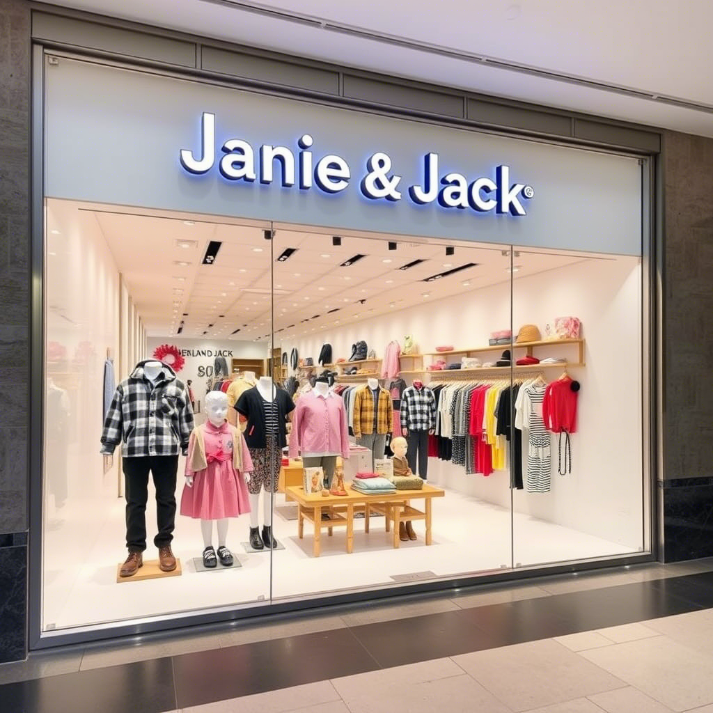 USA kids fashion brand Janie and Jack storefront display