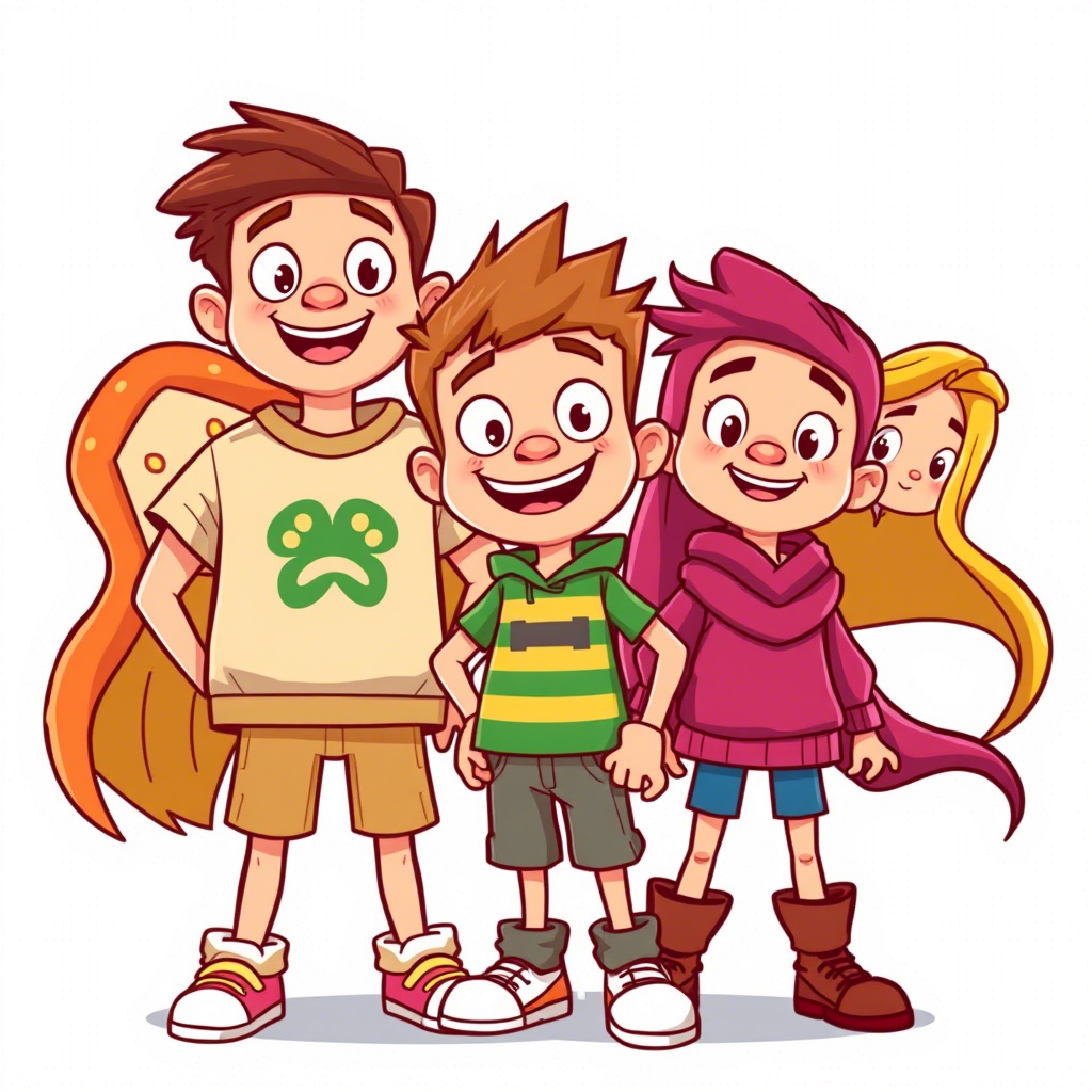Vibrant cartoon characters on custom kids’ apparel designs