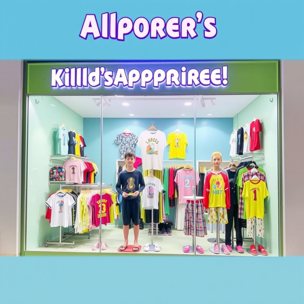 Vibrant children’s apparel bulk suppliers online storefront display
