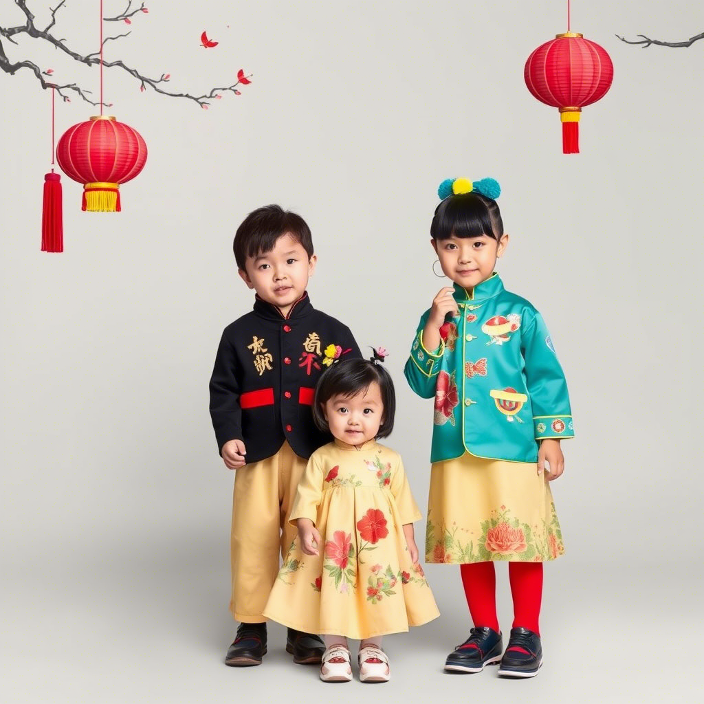 Vibrant children’s apparel collection with Chinese cultural elements