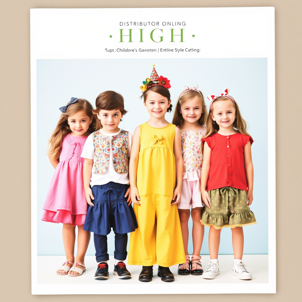 Vibrant children’s outfits displayed on a distributor’s online catalog