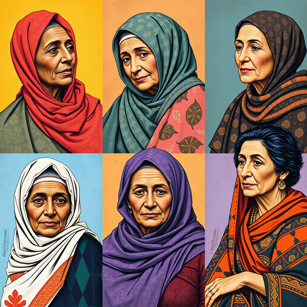 Vibrant collage of mothers from different cultures