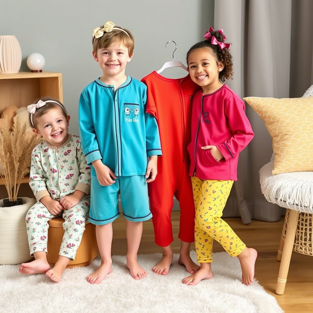 Vibrant colors kids sleepwear collection for bulk orders