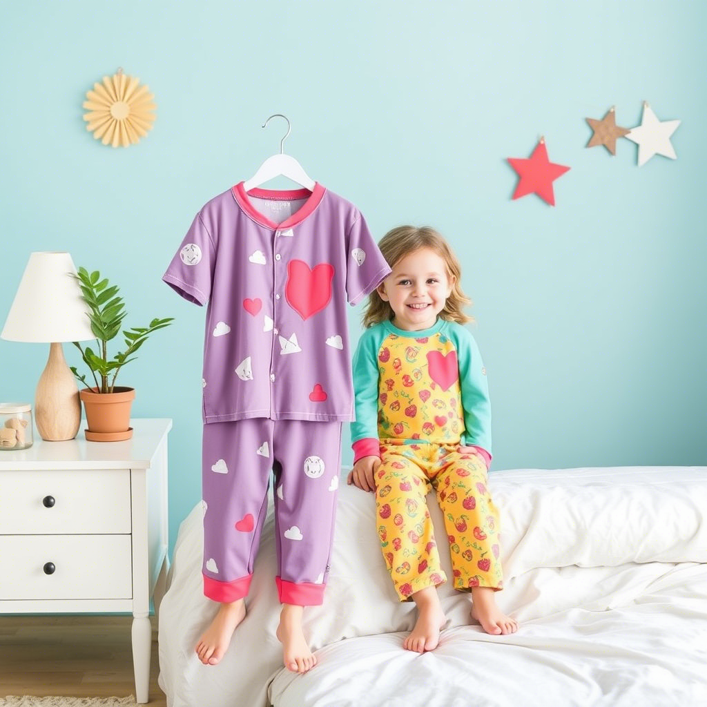 Vibrant colors kids sleepwear wholesale collection