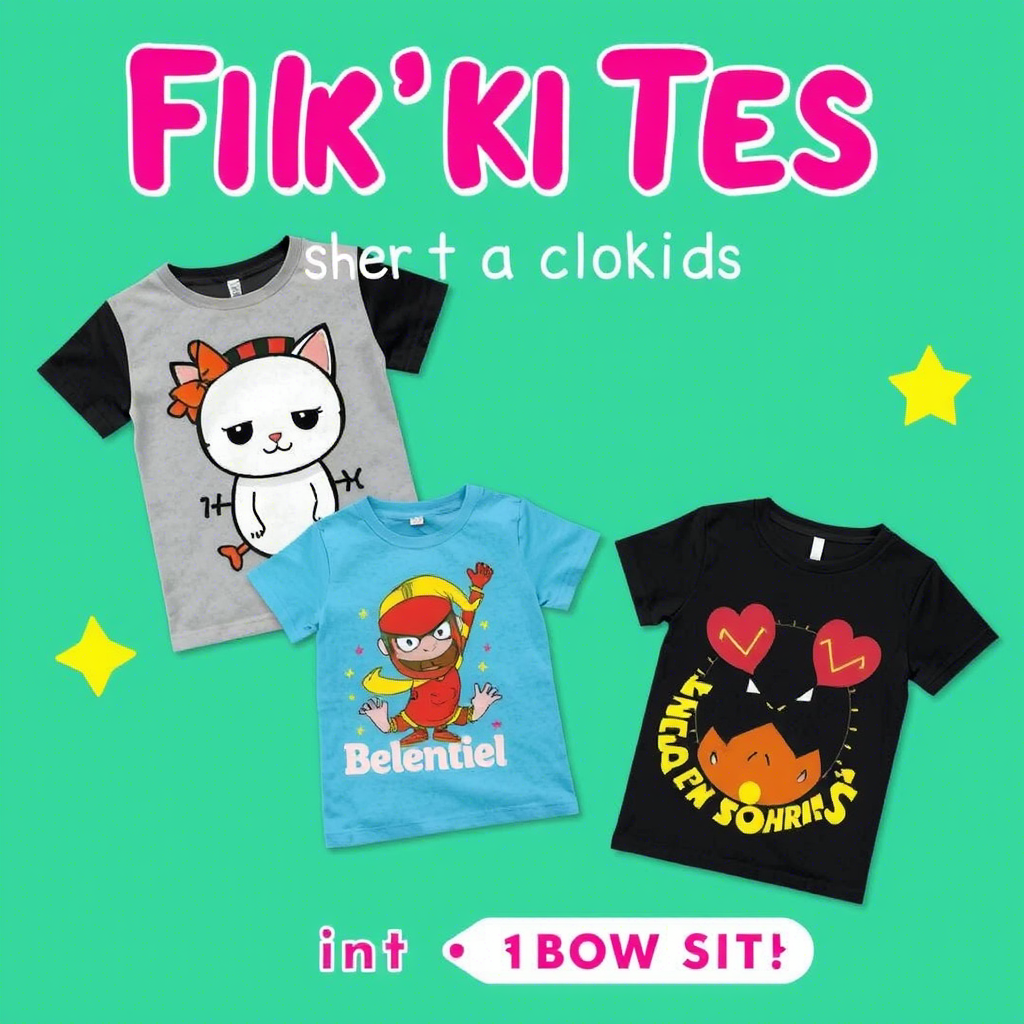 Vibrant graphic tees for kids available on e-commerce site