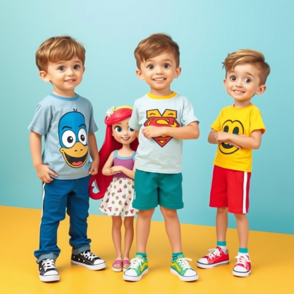 Vibrant kids’ apparel featuring popular cartoon characters for private labeling