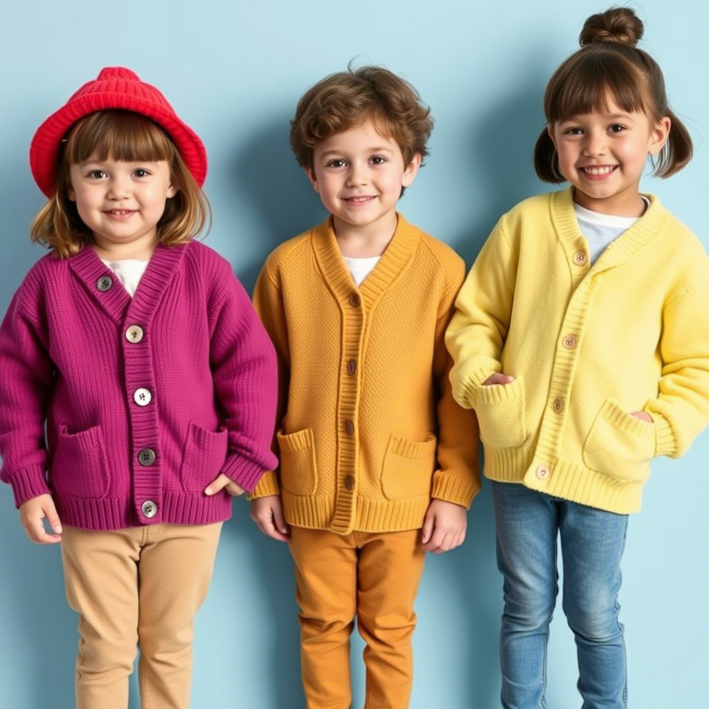 Vibrant kids cardigan collection for winter clothing wholesale
