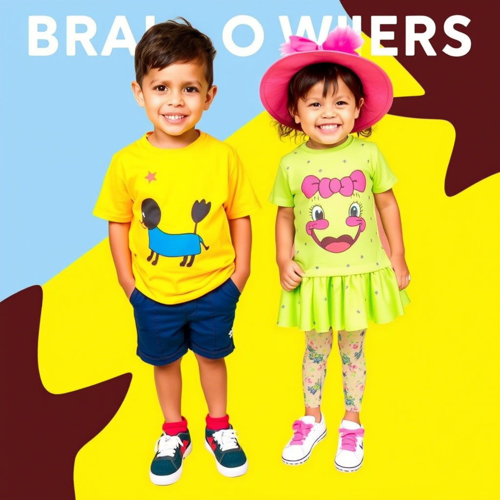Vibrant kids’ clothing with fun designs and bold colors for brand owners