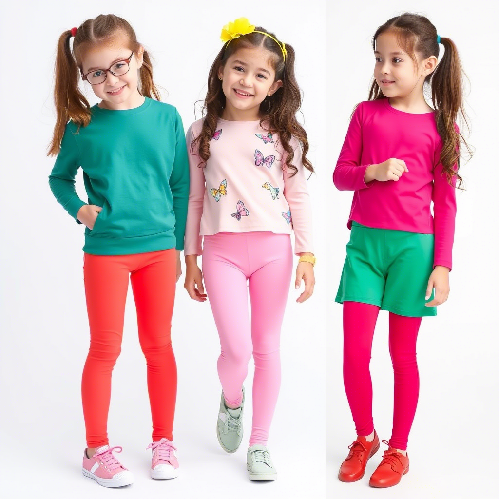 Vibrant leggings and pants collection for young girls wholesale