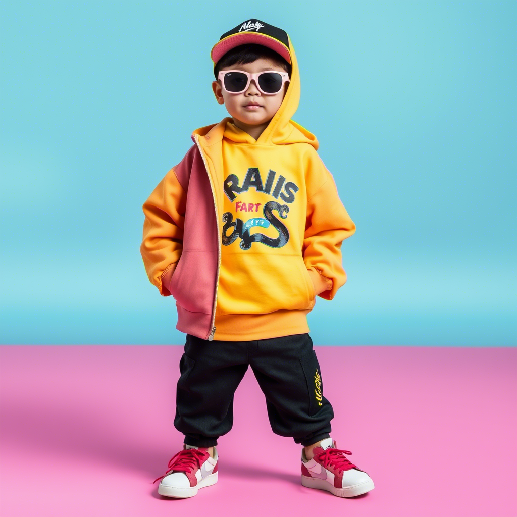 Vibrant streetwear designs for kids’ fashion brand collections