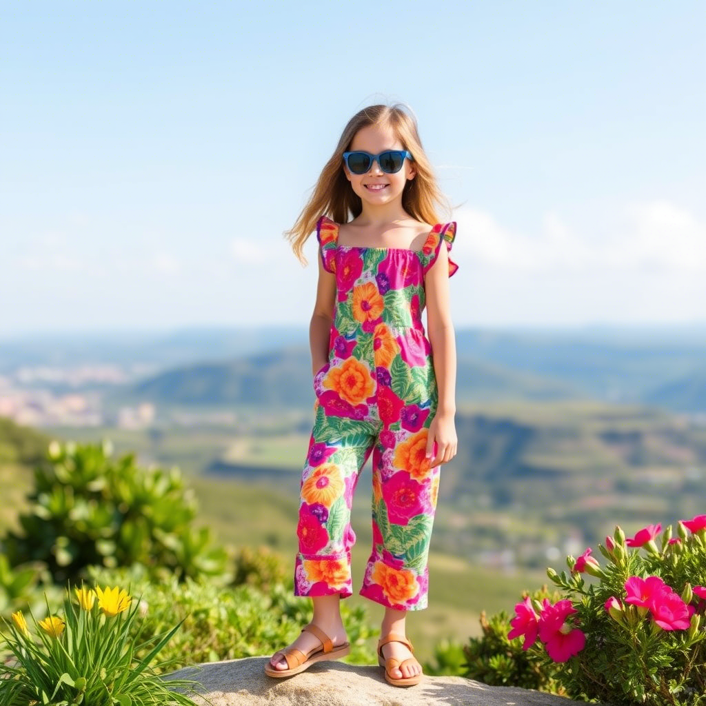 Vibrant summer jumpsuit fashion for young girls