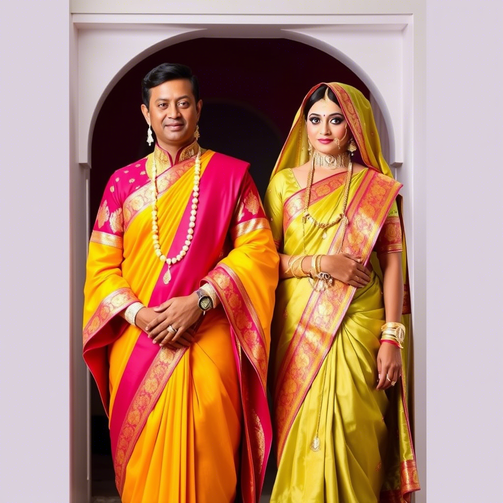 Vibrant traditional dress for a cultural wedding