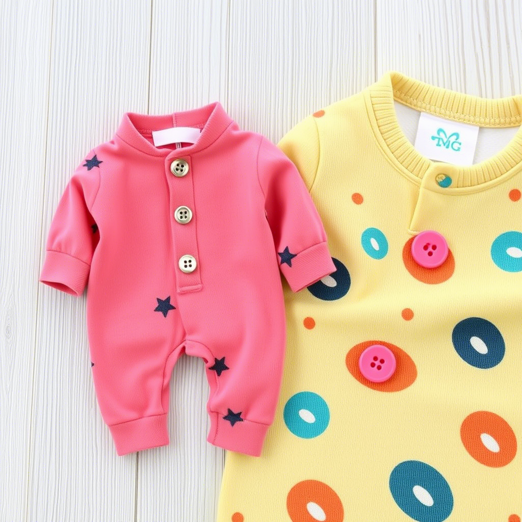 Wholesale baby clothes with magnetic buttons and vibrant patterns