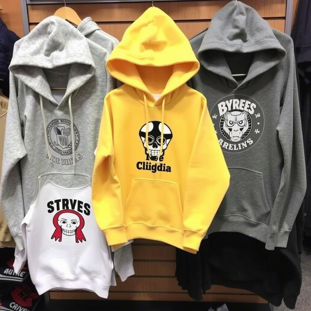 Wholesale boys hoodies with various designs displayed