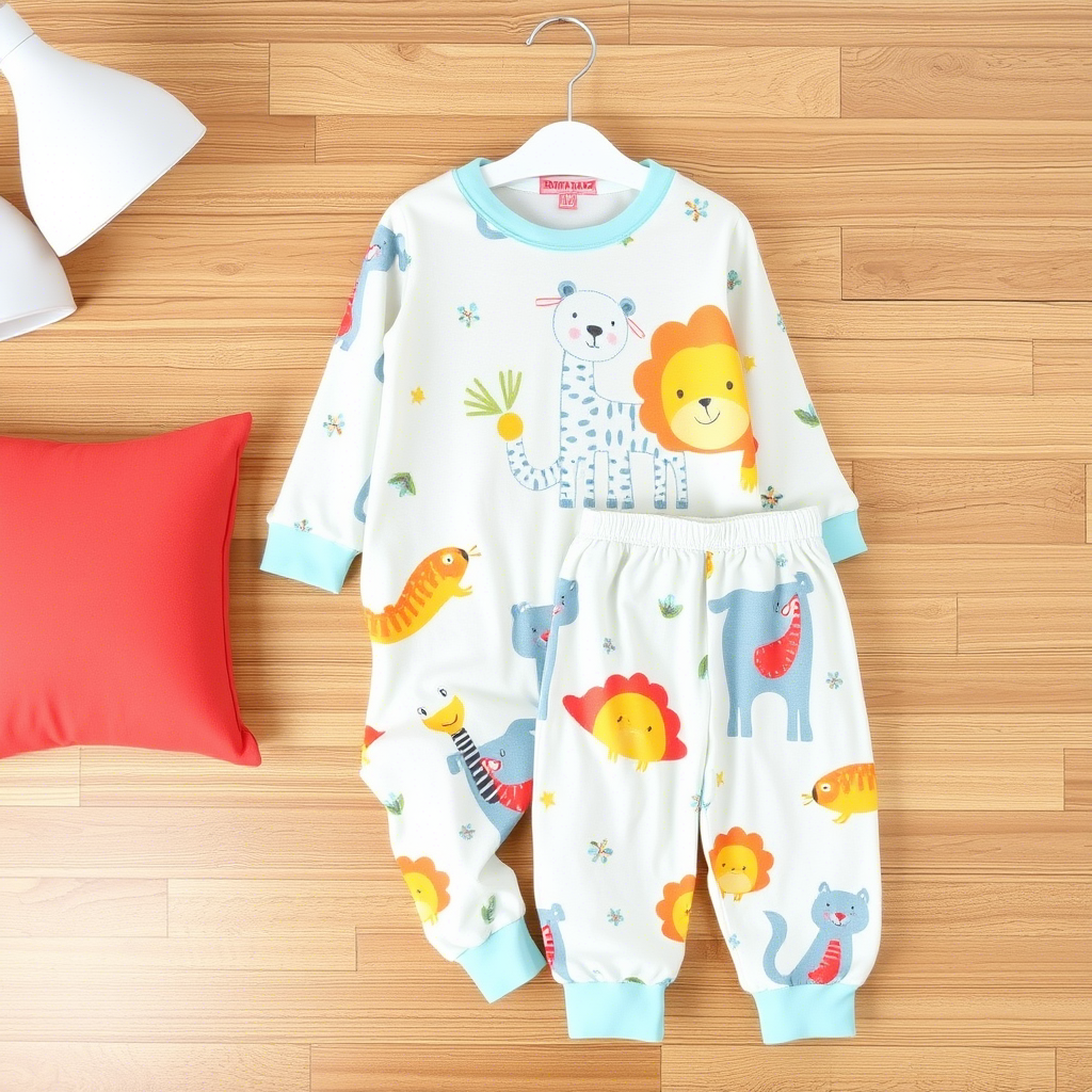Wholesale children’s sleepwear with colorful animal designs