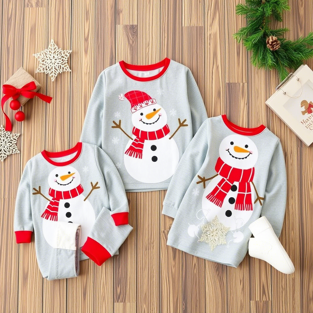 Wholesale Christmas sleepwear for kids with fun snowman designs