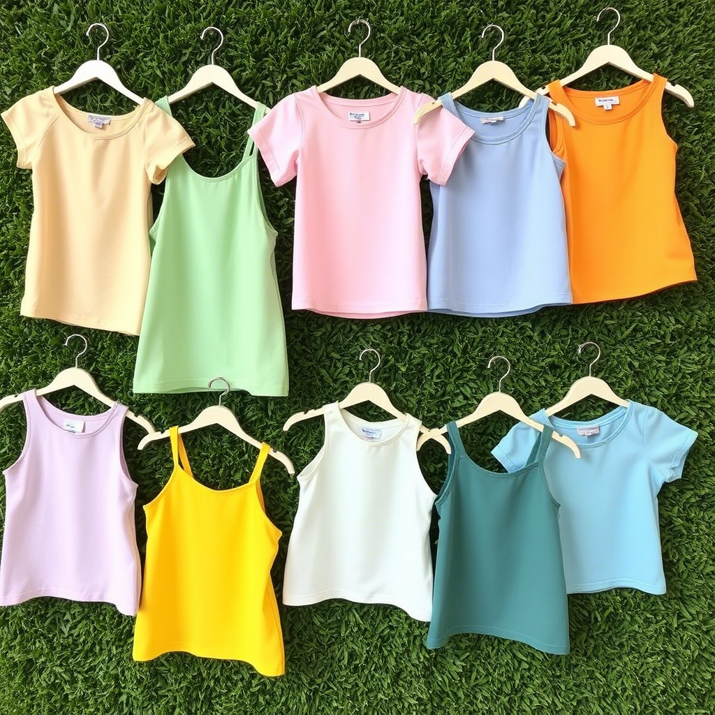 Wholesale collection of pastel colored tops for kids
