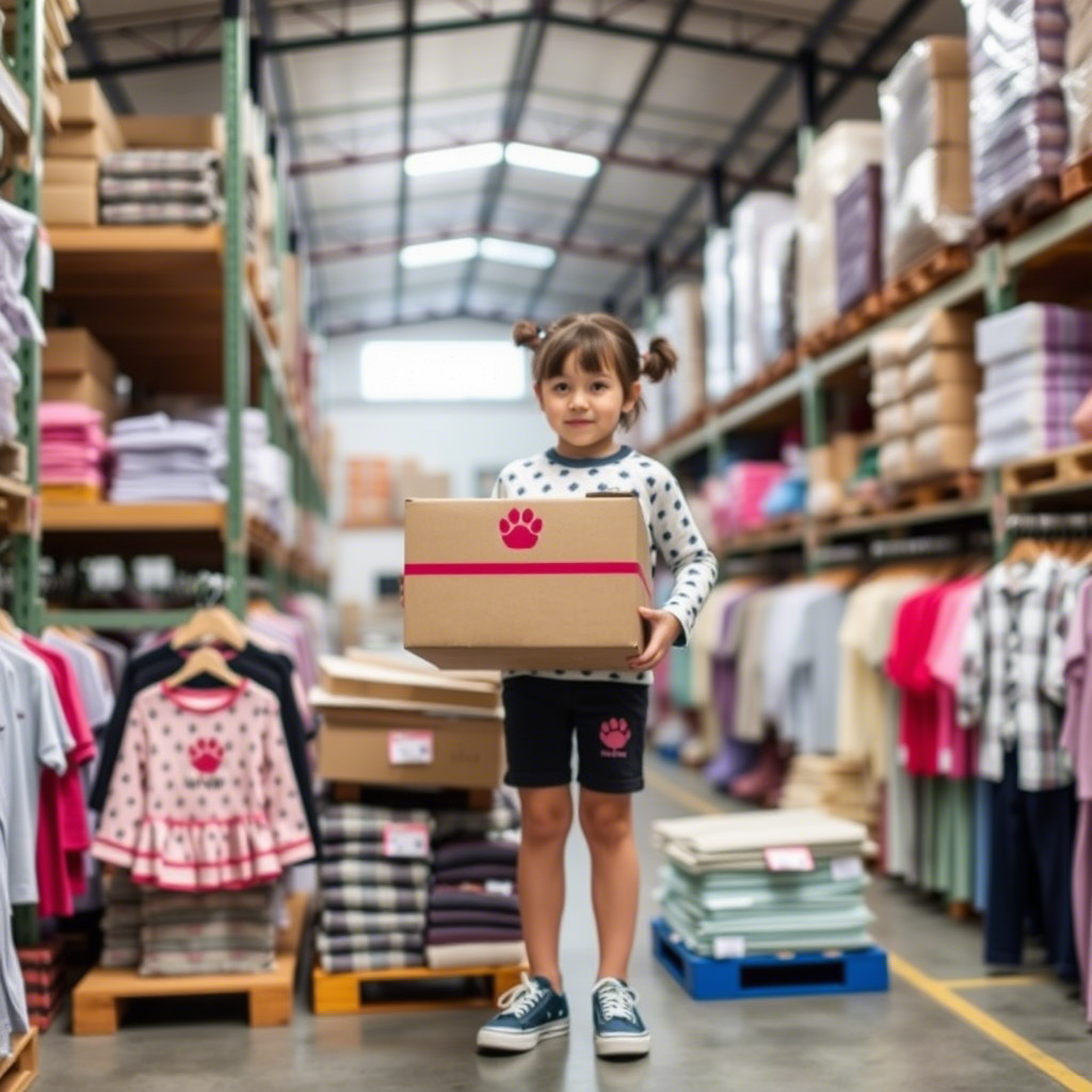 Wholesale kids’ clothing shipment ready for export from China warehouse