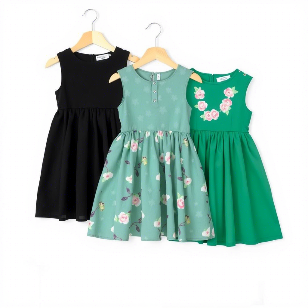 Wholesale kids’ fashion: assorted dresses and tops for young girls