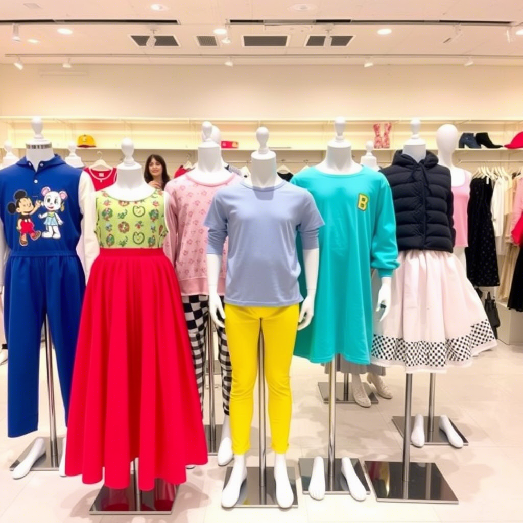 Wholesale kids’ fashion clothing assortment on mannequins