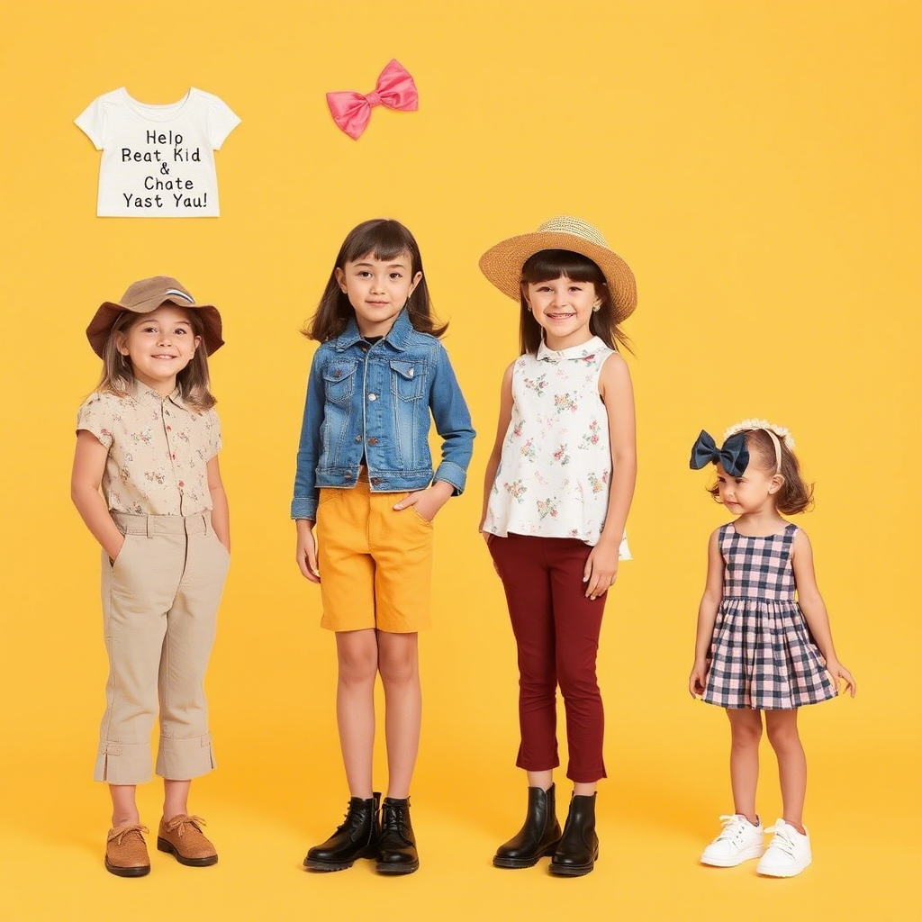 Wholesale kids’ fashion collection with diverse styles and textures