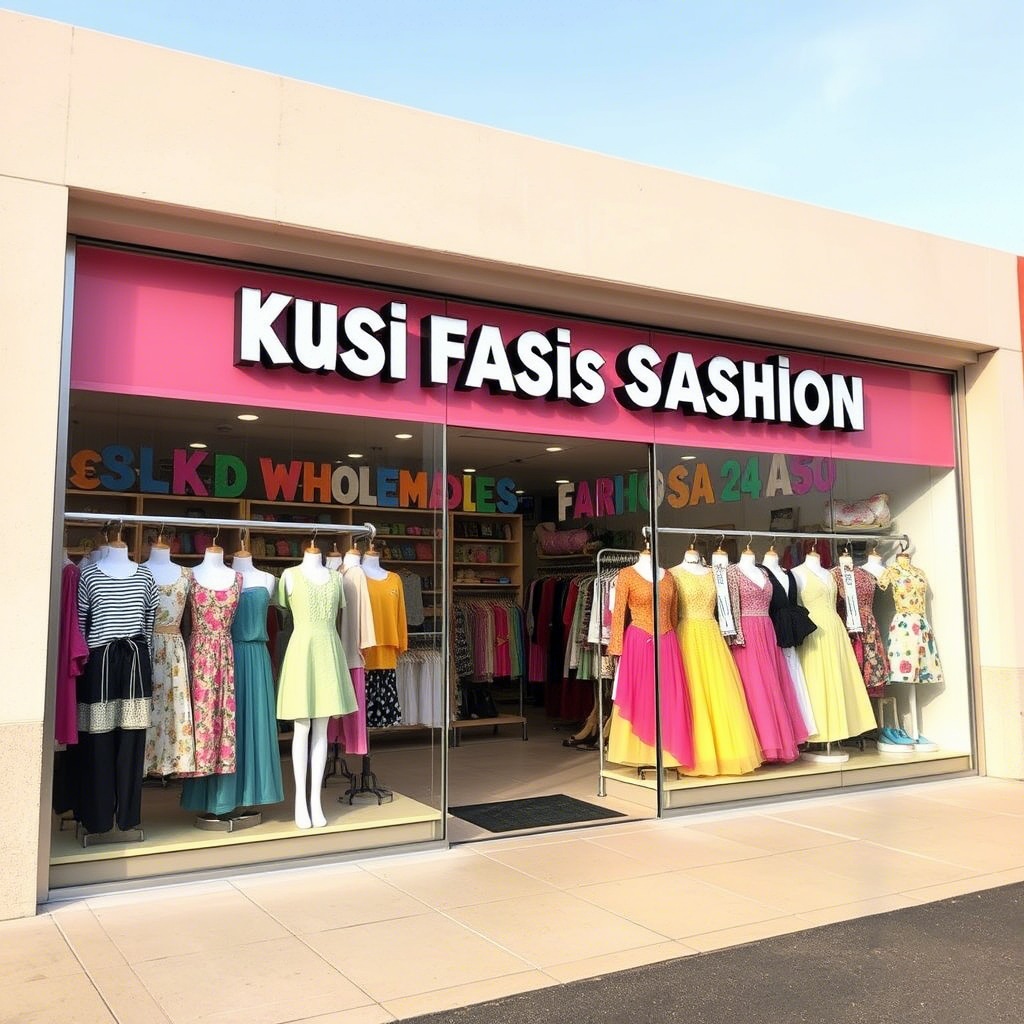 Wholesale kids’ fashion storefront with vibrant displays USA