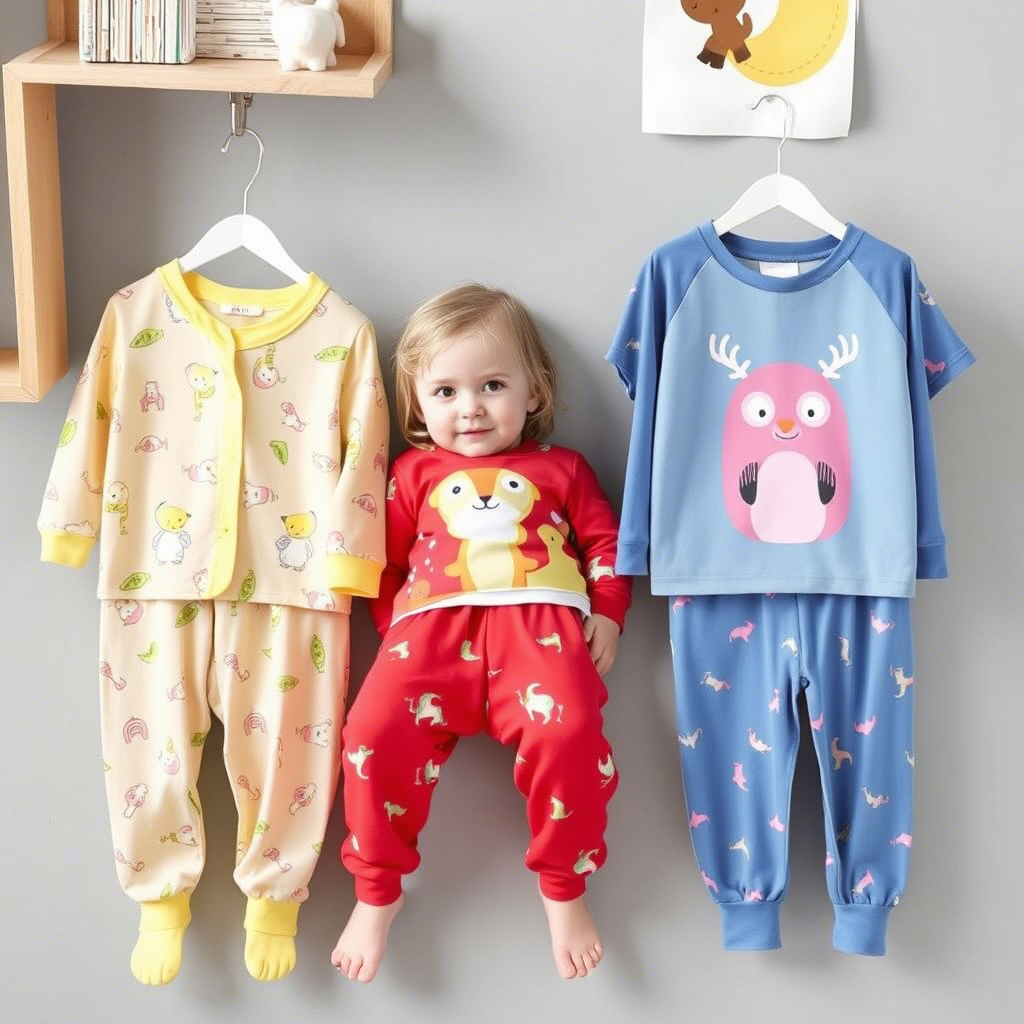 Wholesale kids sleepwear collection with animal prints and bright colors
