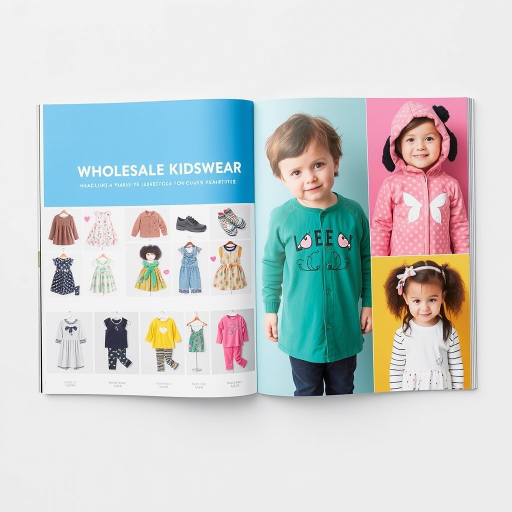 Wholesale kidswear catalog with colorful product images