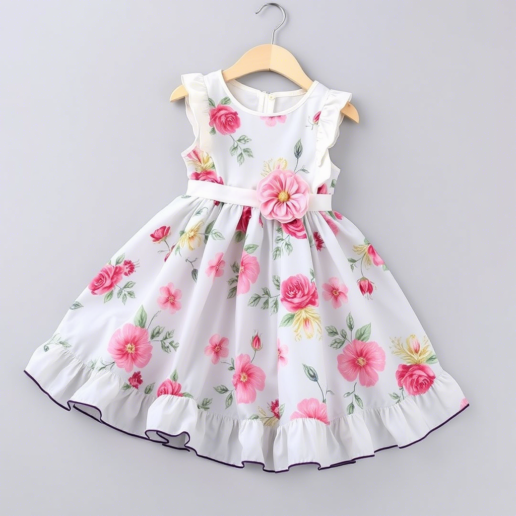 Wholesale toddler dresses with floral patterns and ruffles