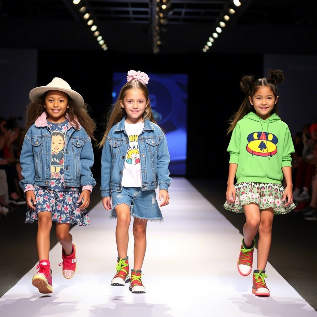 Young fashion models showcasing latest kids apparel trends