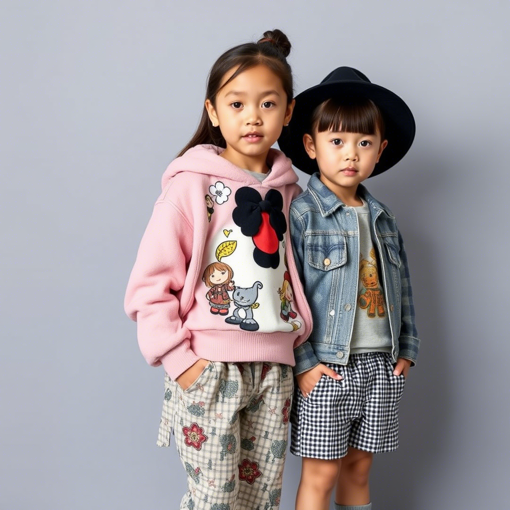 Young models showcasing latest kids’ fashion trends from Chinese brands